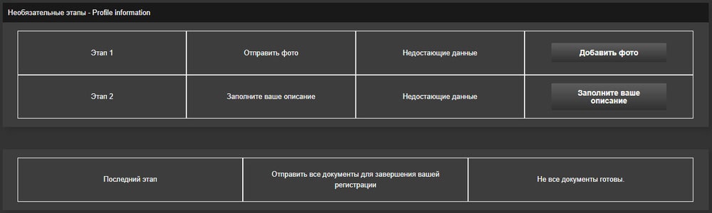 xlovecam необязательные этапы